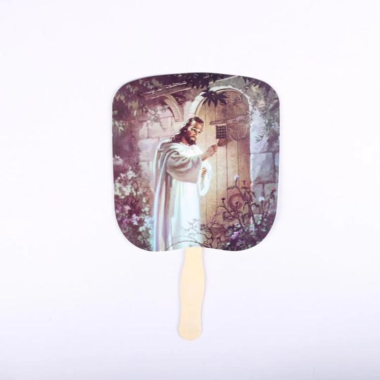 Christ Knocking Hand Fan Pack Of 50