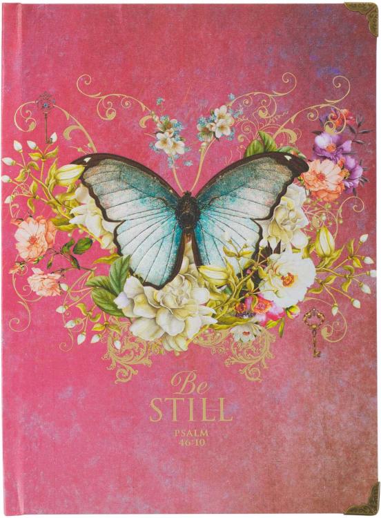 Be Still Journal Psalm 46:10 Pink Butterfly