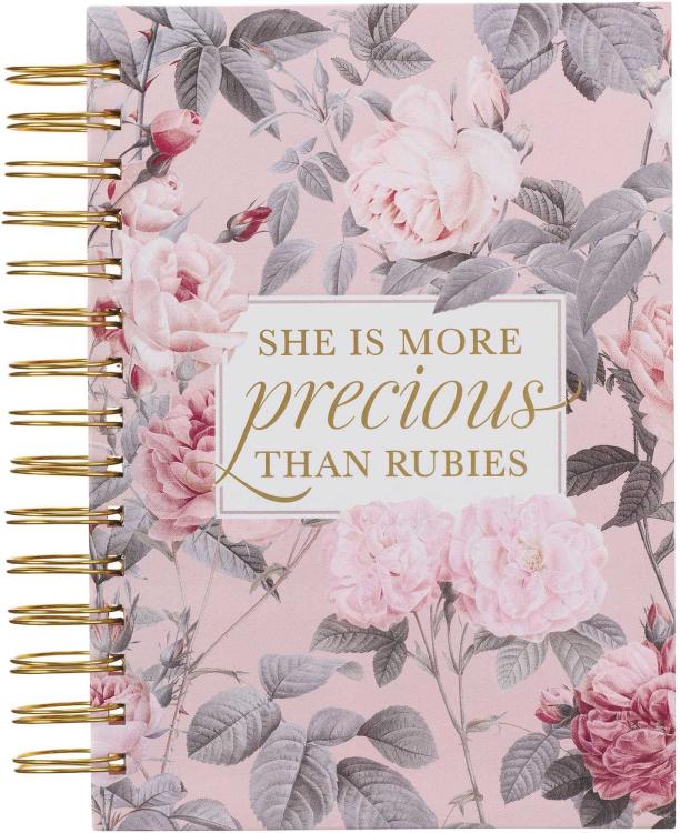 She Is More Precious Than Rubies Journal Proverbs 31:10 Pink Floral