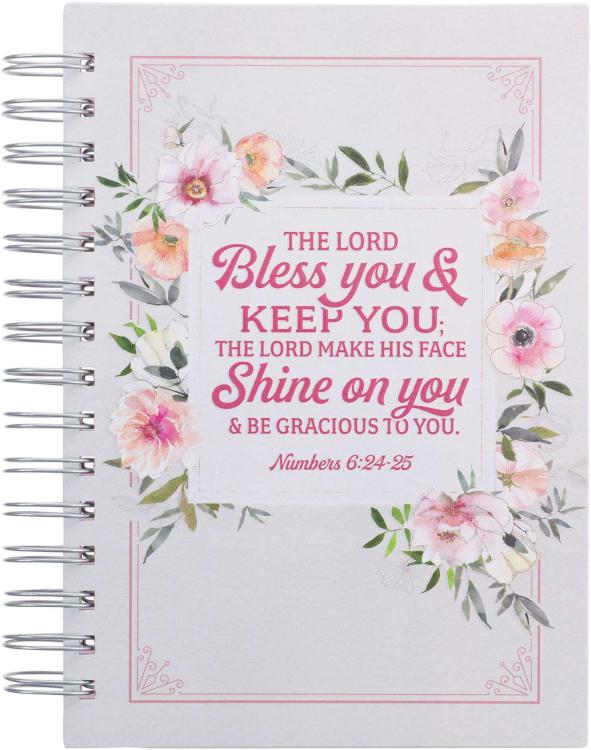 Lord Bless You And Keep You Journal Numbers 6:24-25 Floral Stripes