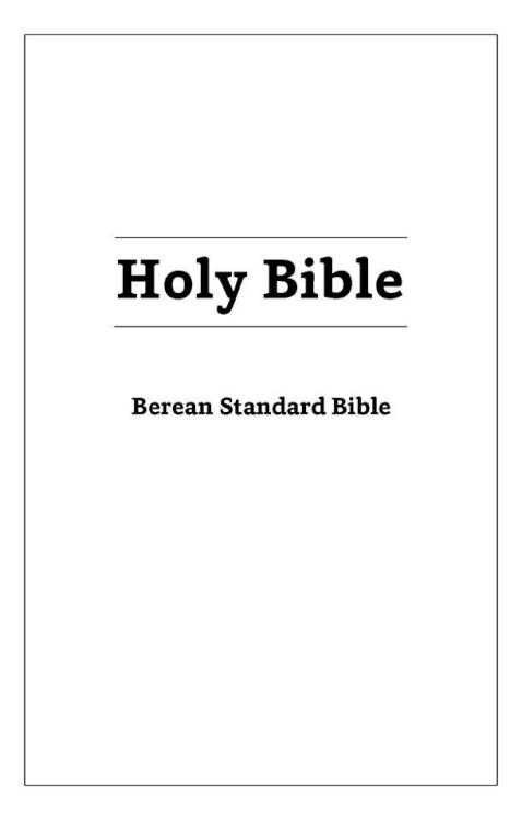 Beran Standard Bible Book Block For Rebinding No Cover